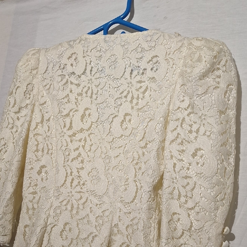Vintage Cream Embroidered Beaded Whimsygoth Crop Top, Sz 2, NWOT - Picture 10 of 16